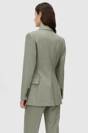 Ingram Blazer in Natural Marle by Camilla and Marc, slim-fit wool-blend blazer with padded shoulders and cinched waist, perfect for a polished, sophisticated look.