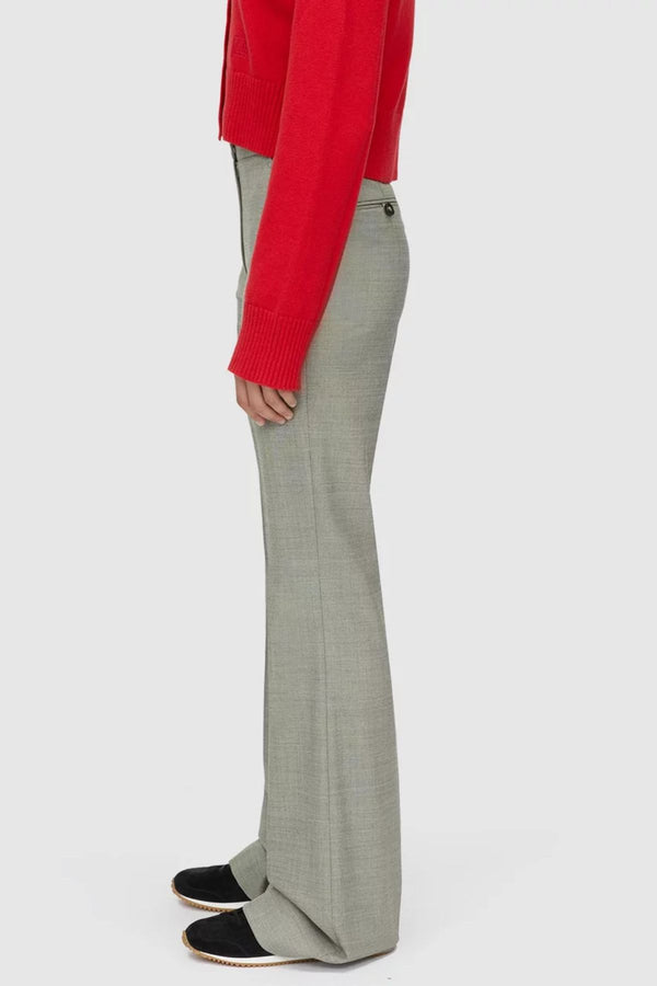 Ingram Pant in Natural Marle by Camilla and Marc, high-waisted wool-blend flare pants with pressed creases, perfect for pairing with the matching blazer for a sleek, polished look.