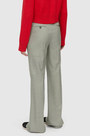 Ingram Pant in Natural Marle by Camilla and Marc, high-waisted wool-blend flare pants with pressed creases, perfect for pairing with the matching blazer for a sleek, polished look.