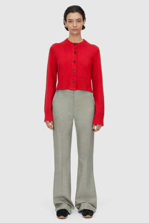 Ingram Pant in Natural Marle by Camilla and Marc, high-waisted wool-blend flare pants with pressed creases, perfect for pairing with the matching blazer for a sleek, polished look.
