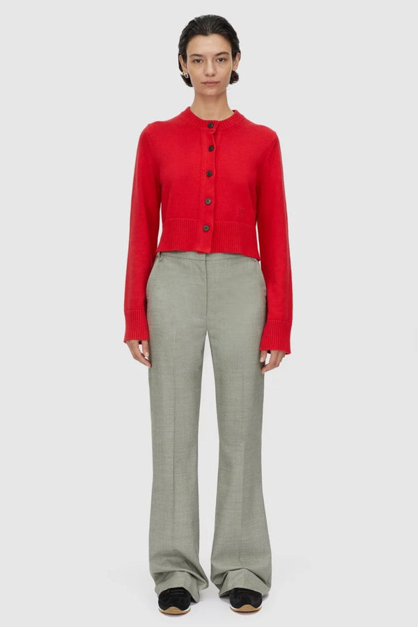 Ingram Pant in Natural Marle by Camilla and Marc, high-waisted wool-blend flare pants with pressed creases, perfect for pairing with the matching blazer for a sleek, polished look.