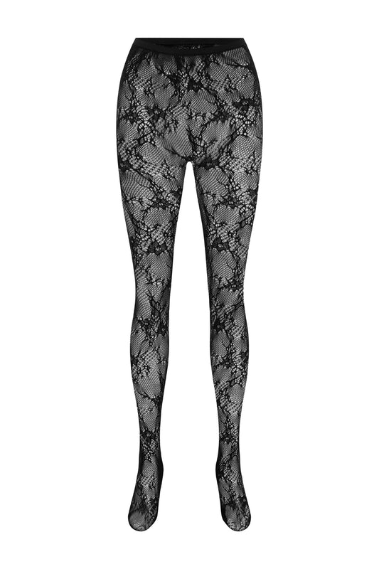 Ink Stockings by Instock – shadow lace patterned tights in soft knit mesh with comfortable stretch fit.