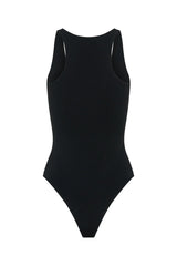Iris Knit Bodysuit Black by Sneaky Link – a sculpting bodysuit with deep V neckline and stretch fit. Perfect for sleek styling.