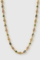 Isadora Gold Necklace in Multi by Arms Of Eve, featuring coloured zircon stones in polished gold for a playful, everyday shimmer.