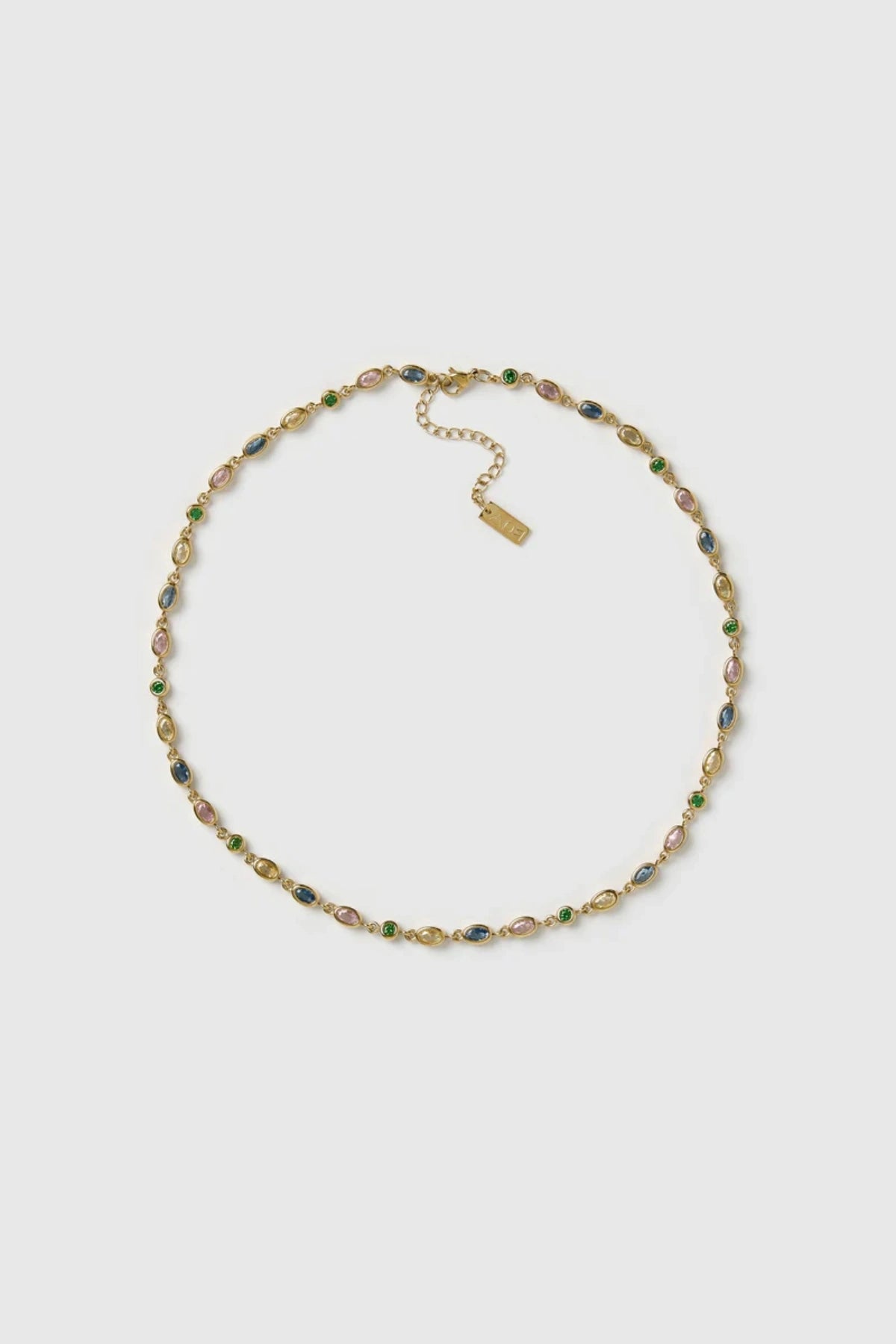 Isadora Gold Necklace in Multi by Arms Of Eve, featuring coloured zircon stones in polished gold for a playful, everyday shimmer.