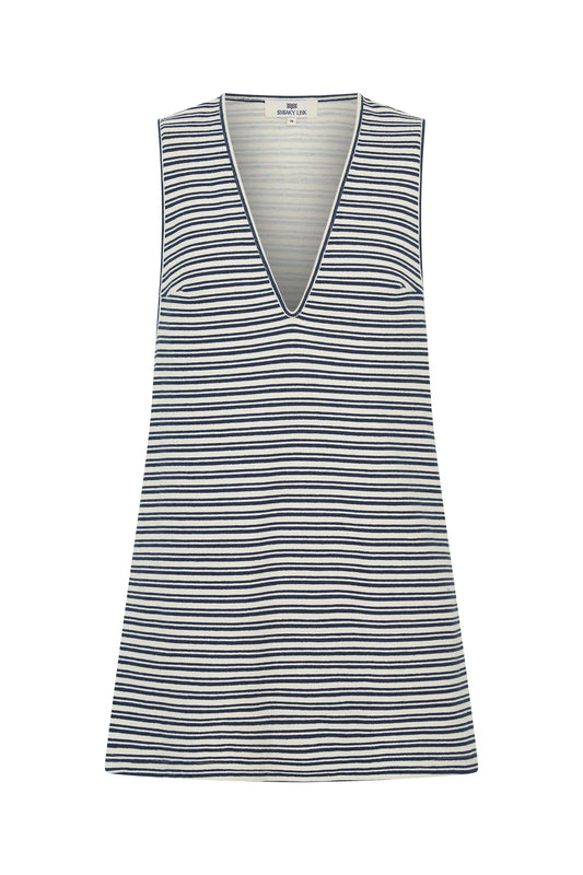 Jagger Mini Dress Navy Stripe