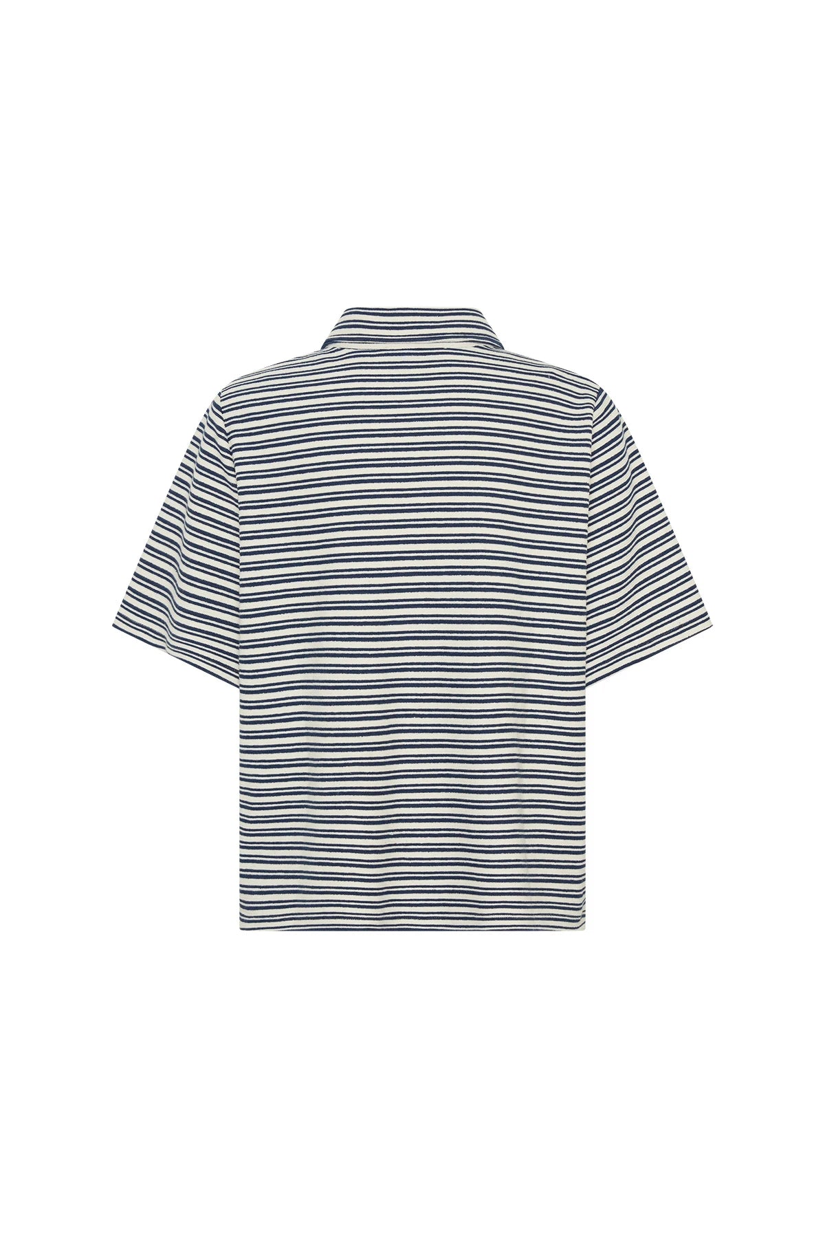 Jagger Towelling Shirt Navy Stripe