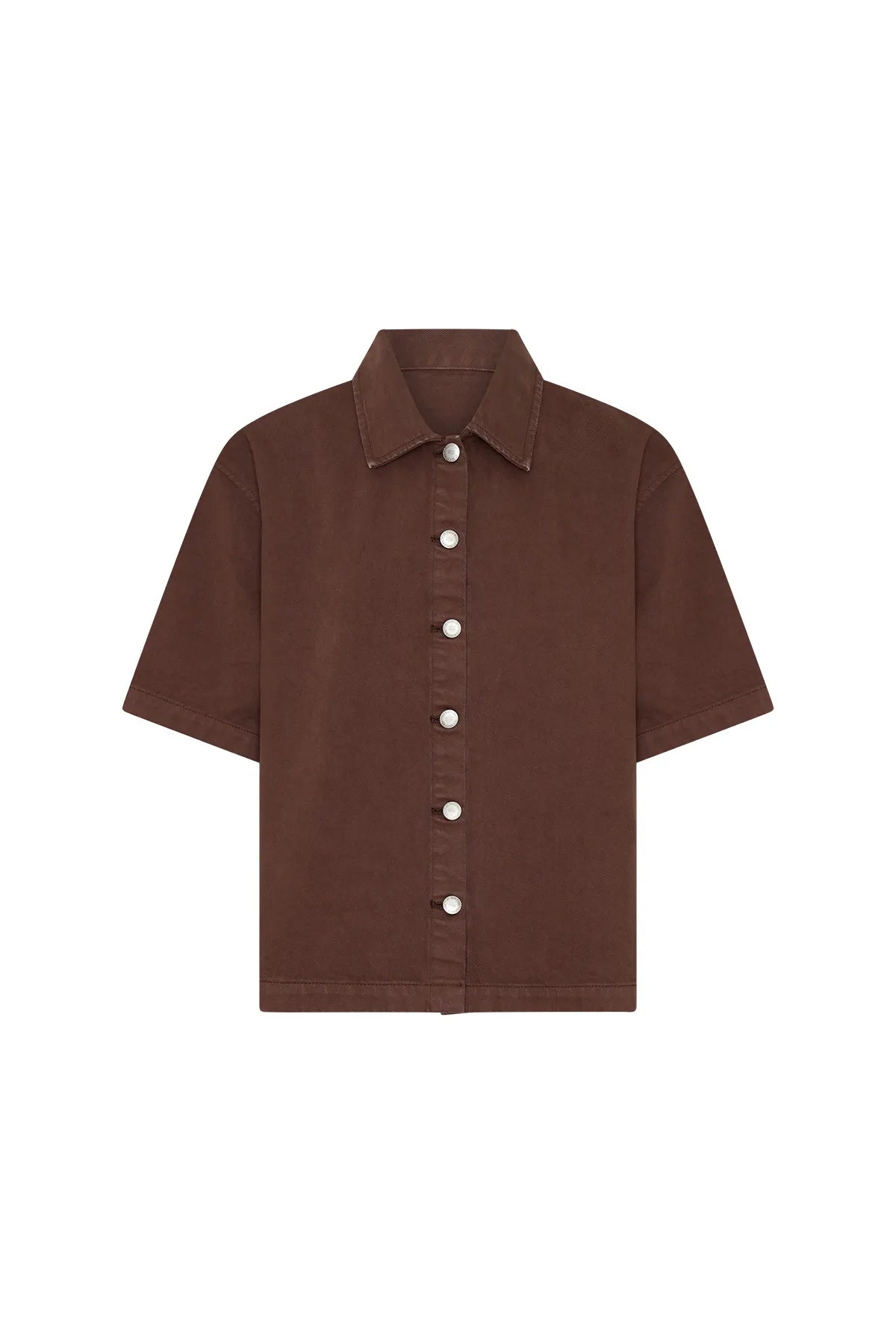 Jaz Hand Denim Shirt Chocolate — Shirts | Girls with Gems