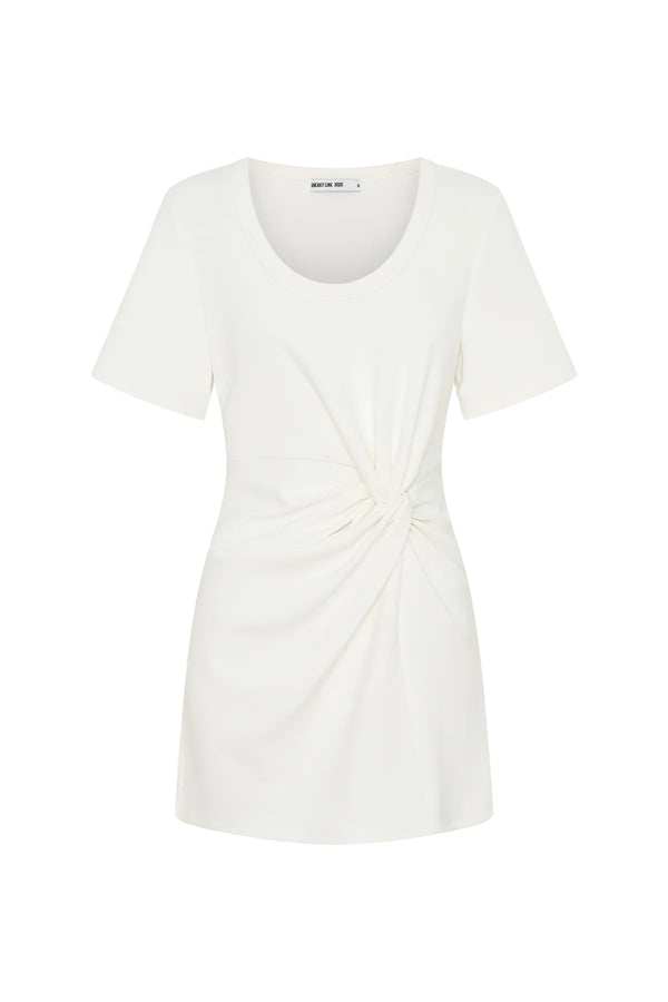 Jaz Hand Knot Mini Dress White