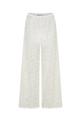 Jaz Hand Lace Elastic Pant White