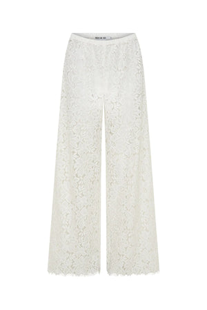 Jaz Hand Lace Elastic Pant White