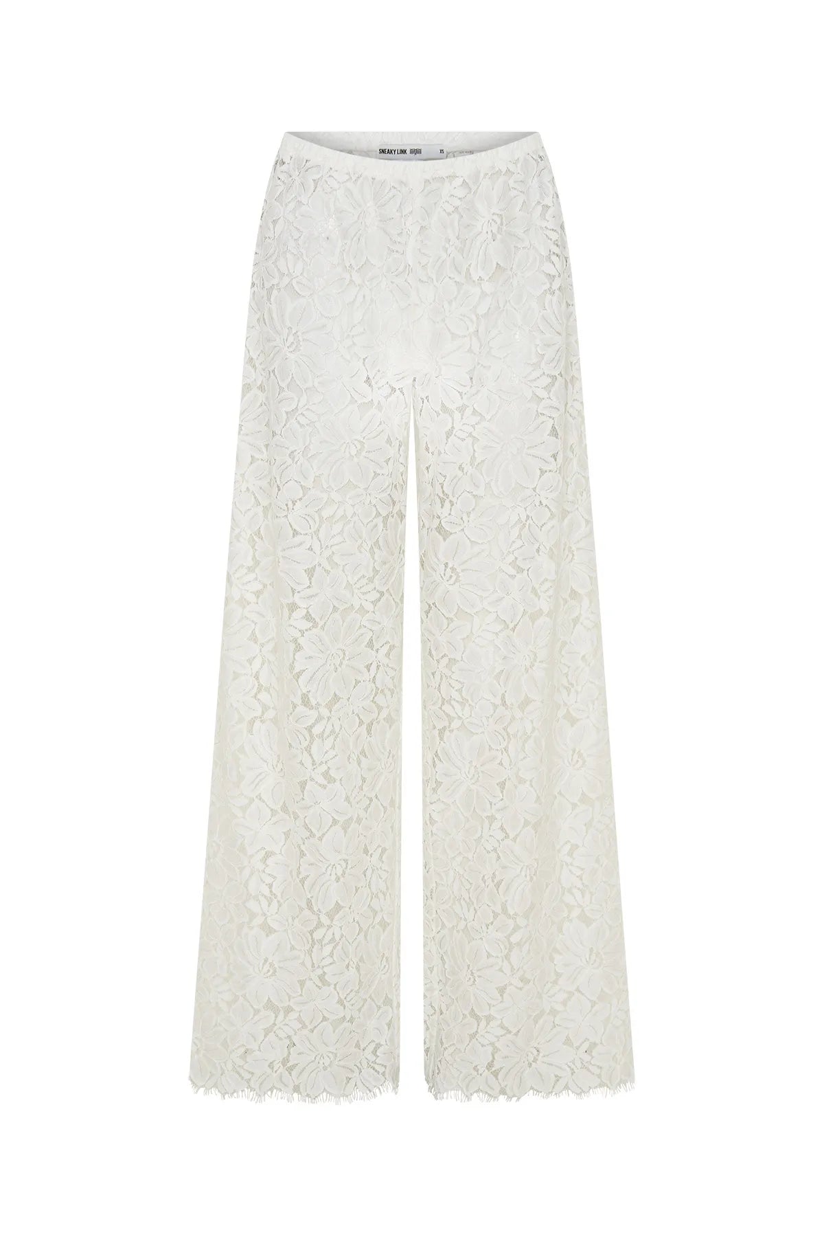 Jaz Hand Lace Elastic Pant White