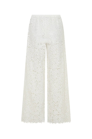 Jaz Hand Lace Elastic Pant White