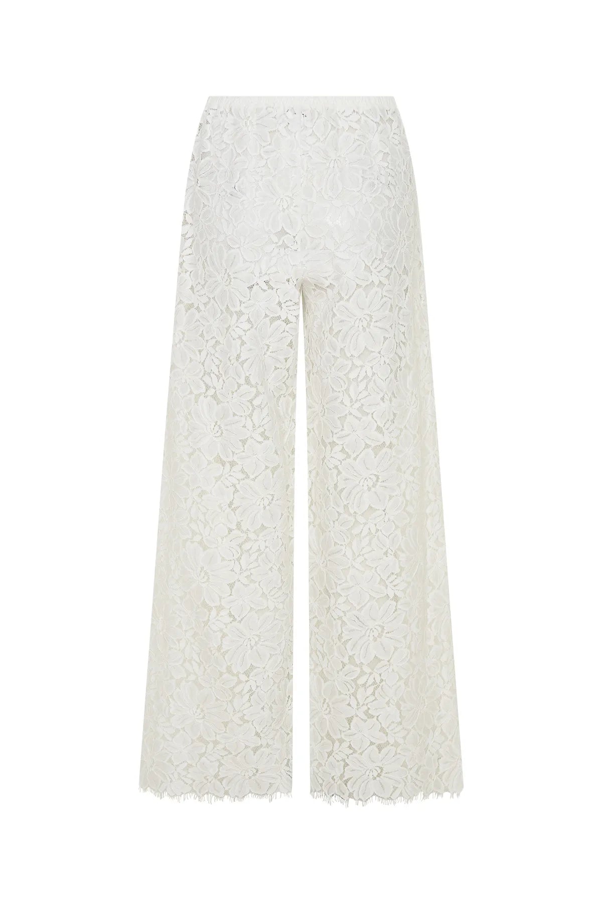 Jaz Hand Lace Elastic Pant White