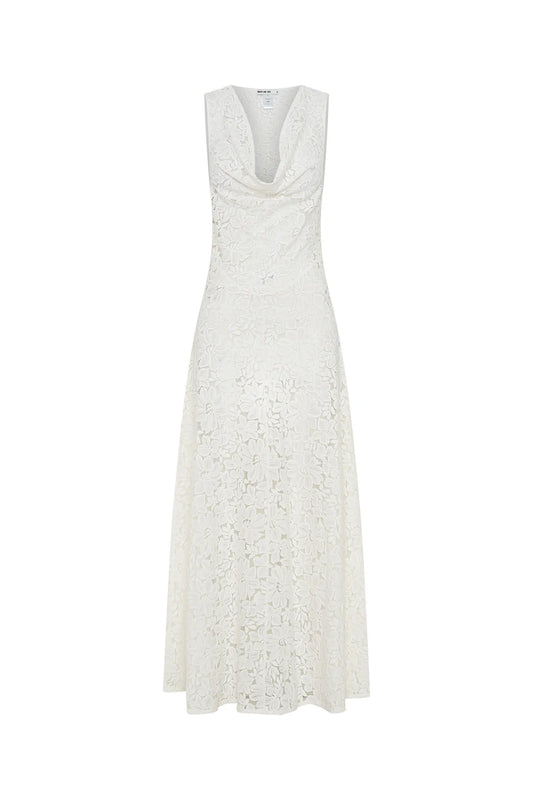 Jaz Hand Lace Maxi Dress White