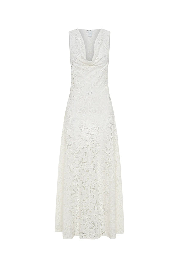 Jaz Hand Lace Maxi Dress White