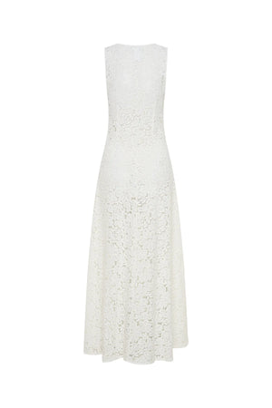 Jaz Hand Lace Maxi Dress White