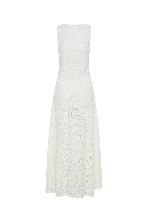 Jaz Hand Lace Maxi Dress White
