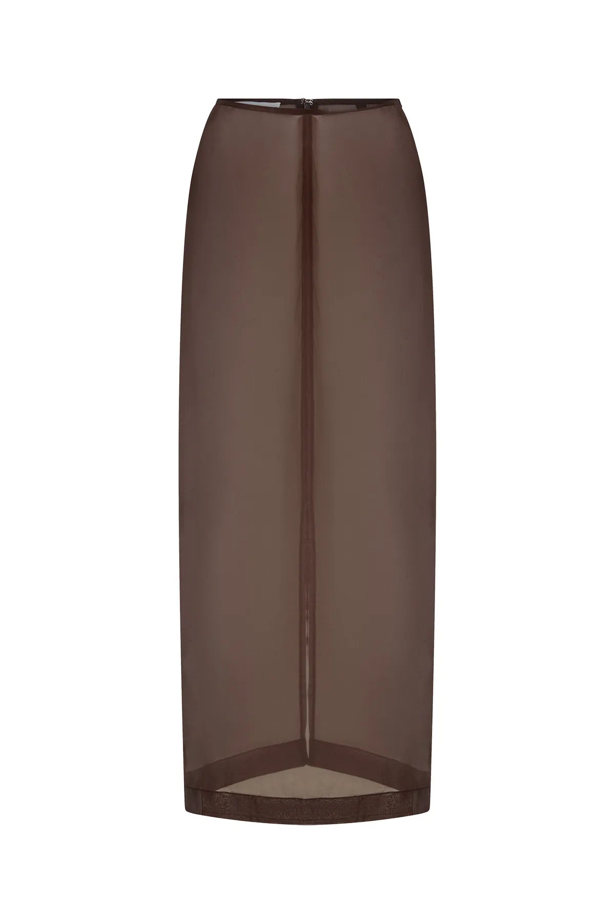 Jaz Hand Organza Sheer Skirt Chocolate