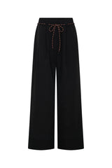 Jaz Hand Paracord Pant Black by Sneaky Link, wide leg black pants with relaxed fit, perfect for everyday styling