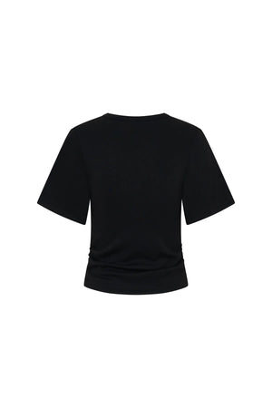 Jaz Hand Ruched Tee Black