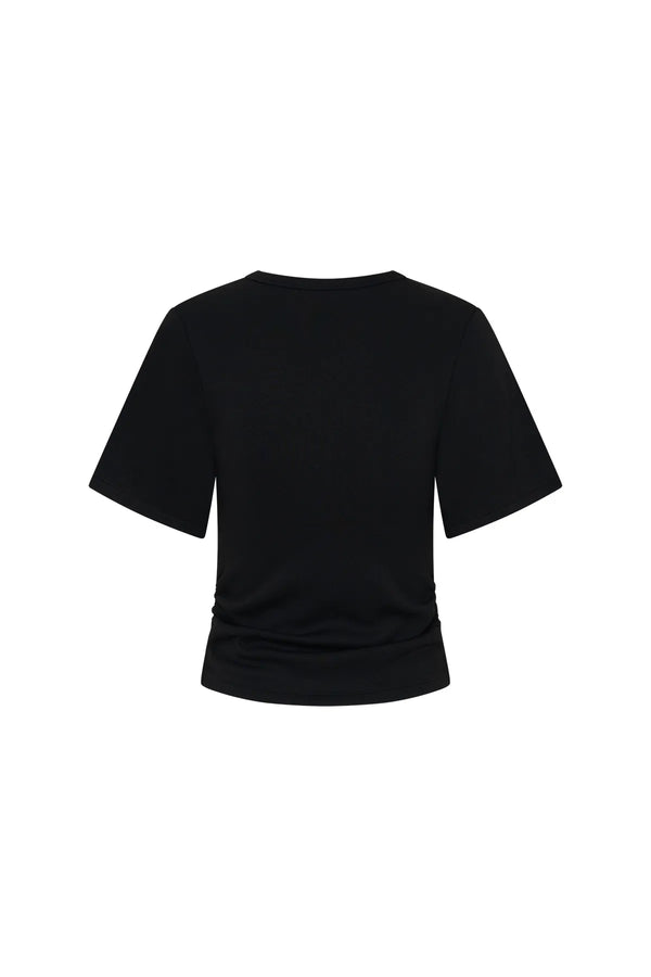Jaz Hand Ruched Tee Black