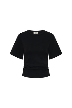 Jaz Hand Ruched Tee Black