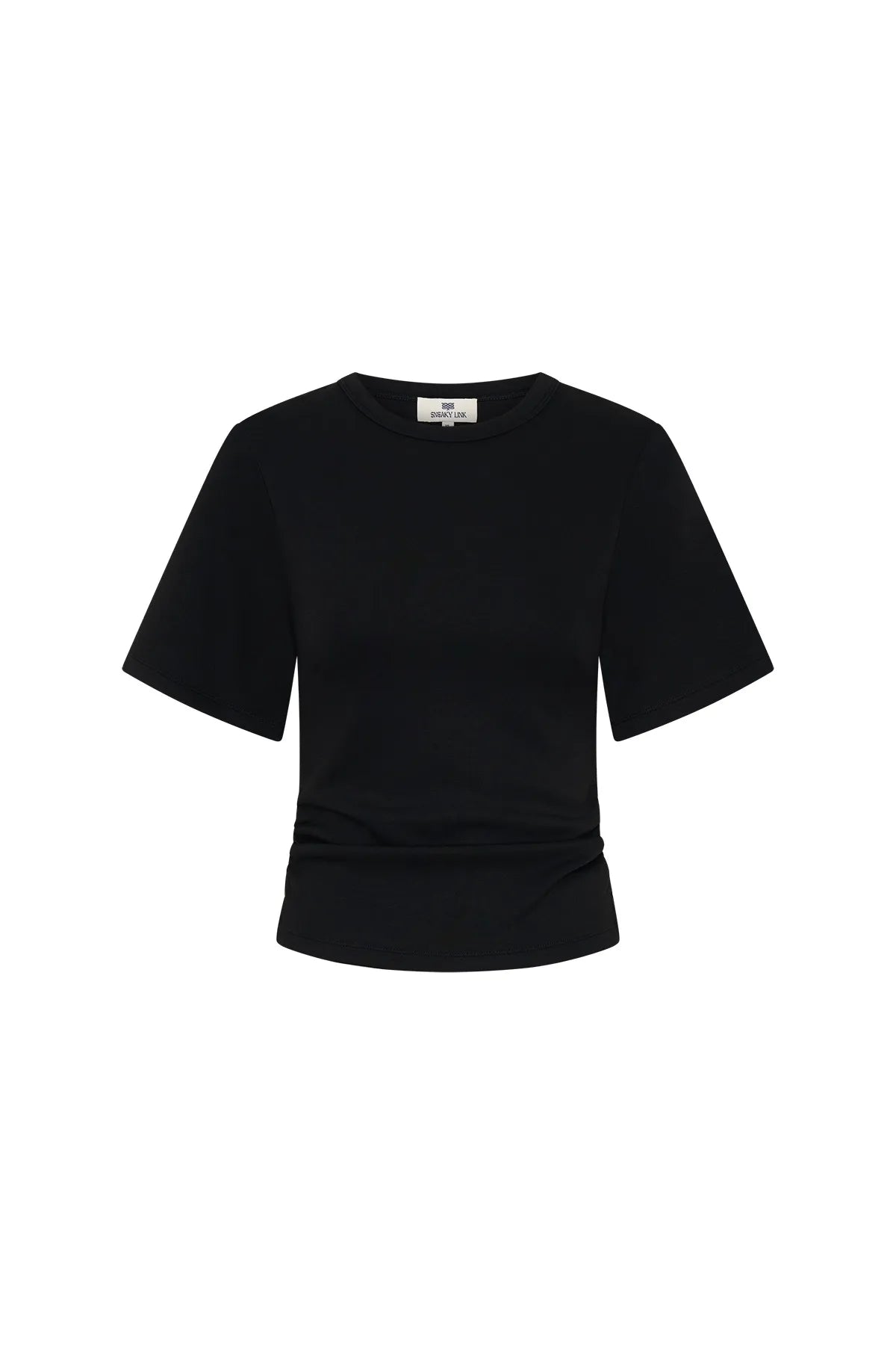 Jaz Hand Ruched Tee Black