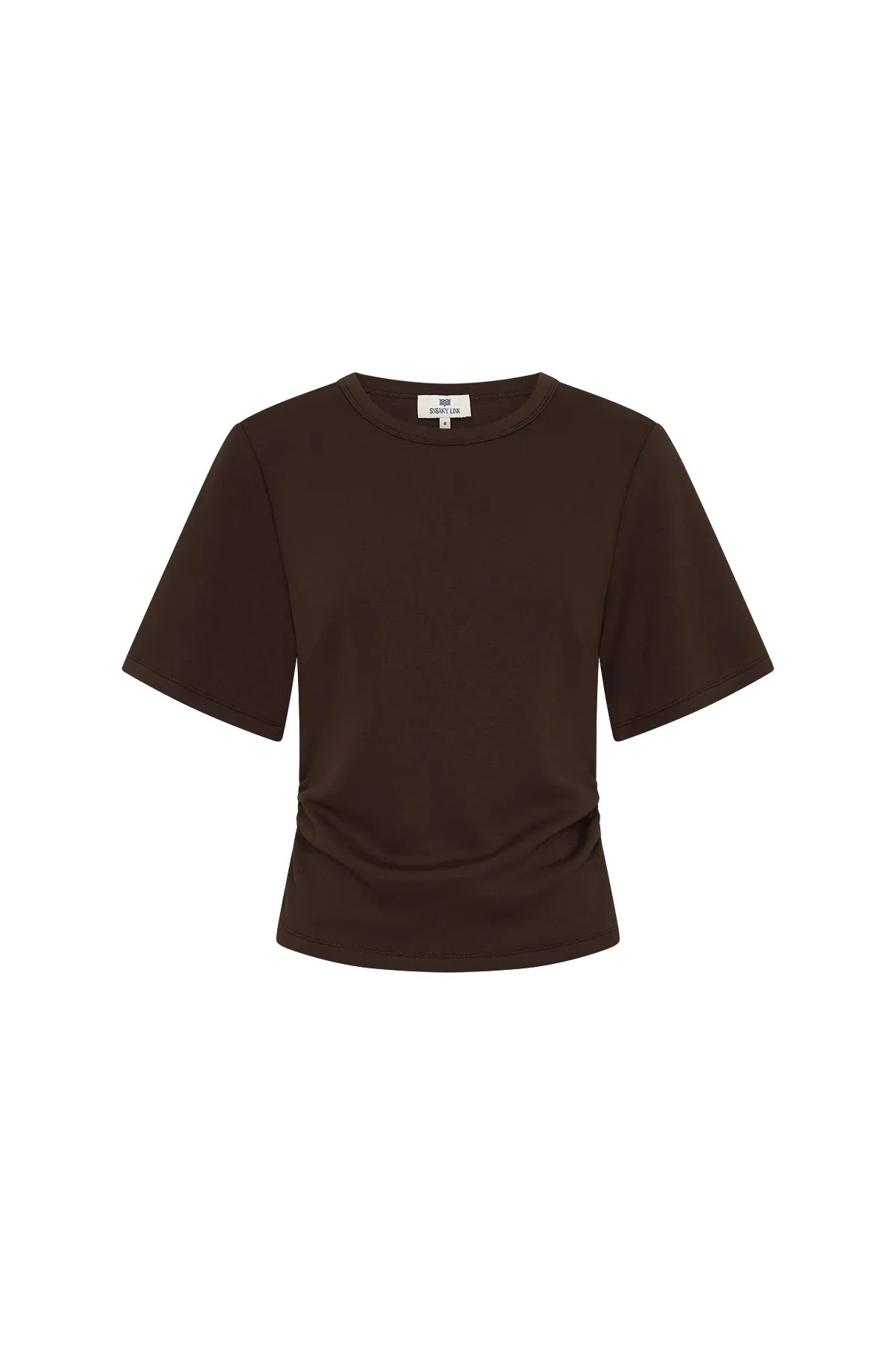 Jaz Hand Ruched Tee Chocolate