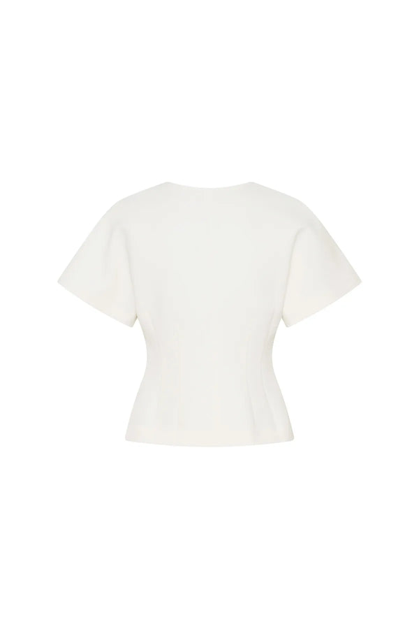 Jaz Hand Tort Button Up Top White