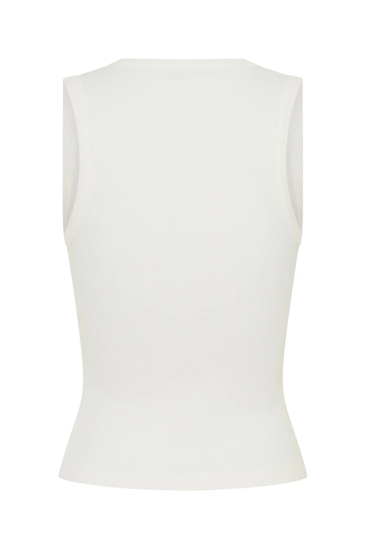 Jaz Hand V-Neck Cotton Tank White