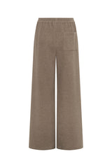 Jaz wide leg lounge pants in oat marle fabric, featuring a relaxed fit and soft texture.