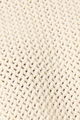 Jana Dress – Ivory by Onte, contrast-knit mini with fringe and rope tie. Perfect for summer days or elevated resort styling.