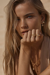 Javier Ring by Amber Sceats, sculptural gold ring with mixed crystal details, ideal for chic everyday layering
