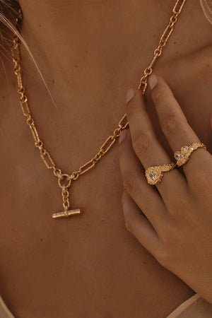 Javier Ring by Amber Sceats, sculptural gold ring with mixed crystal details, ideal for chic everyday layering.