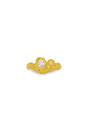 Javier Ring by Amber Sceats, sculptural gold ring with mixed crystal details, ideal for chic everyday layering