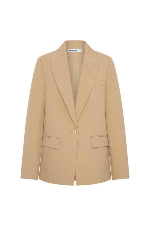 Jaz Hand Blazer Beige by Sneaky Link – a tailored blazer with structured fit and clean lines. Perfect for polished styling.