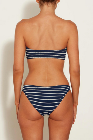 Jean Bikini by Hunza G, crinkle bikini with bandeau top and classic briefs. Perfect for beach days or effortless swim looks.