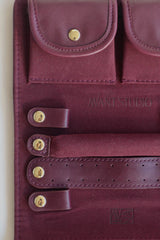 Jewellery Roll Plum by Avant Studio, cross-hatch faux leather with organized pouches. Perfect for stylish travel and gifting.
