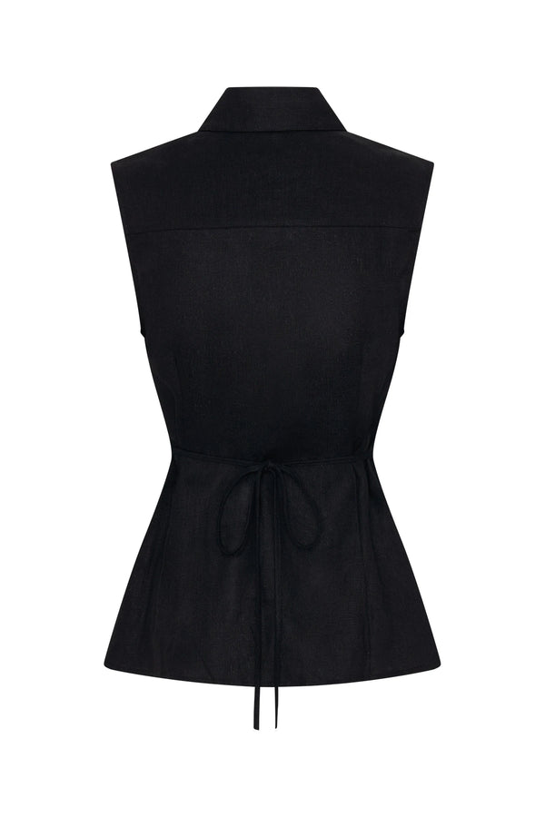 Kylie Sleeveless Shirt Black