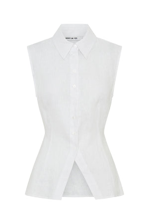 Kylie Sleeveless Shirt White