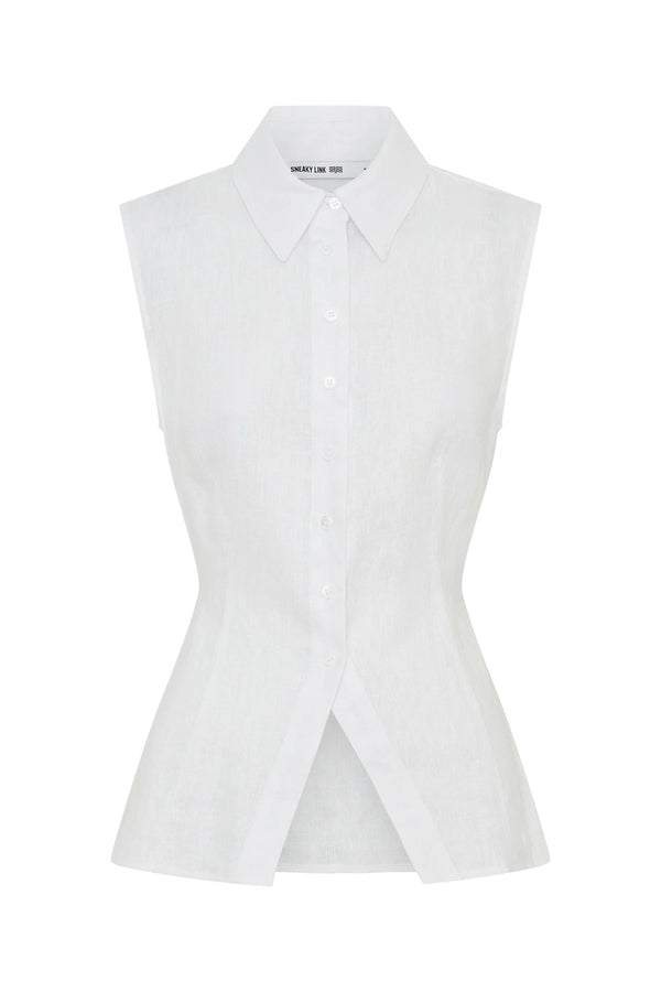 Kylie Sleeveless Shirt White