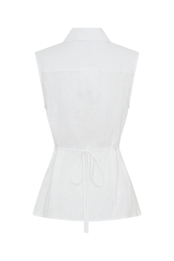 Kylie Sleeveless Shirt White