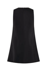 Kayla Mini Dress Black by Sneaky Link – a structured mini with deep V neckline and sleek fit. Perfect for day-to-night styling.
