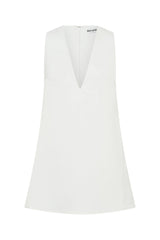 Kayla Mini Dress White by Sneaky Link – a structured mini with deep V neckline and sleek fit. Perfect for day-to-night styling.