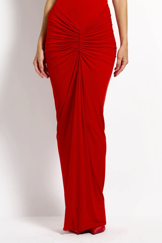 Kayson Skirt Rio by Effie Kats - sleek stretch jersey maxi skirt with sculpting fit, perfect for chic evening styling or paired with the Esper bodysuit.