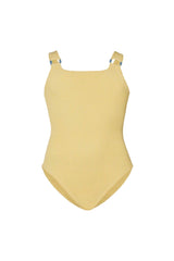 Kids Domino Swim Butter by Hunza G - kids crinkle one piece swimsuit with classic fit, designed for comfortable everyday wear.