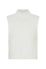Kiki Turtle Neck Knit Vest White by Sneaky Link – a sleeveless knit with high neckline and soft feel. Perfect for layering or styling.