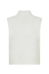 Kiki Turtle Neck Knit Vest White by Sneaky Link – a sleeveless knit with high neckline and soft feel. Perfect for layering or styling.