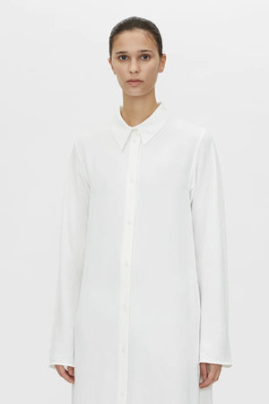 Kusama Overshirt Dress by Camilla and Marc – a soft white maxi shirt dress with clean lines and side splits, perfect for polished days.